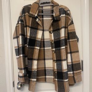 Brown shacket. Oversized small